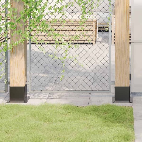 vidaXL Stolpebunner firkantet 12 stk 141x141 mm pulverlakkert stål