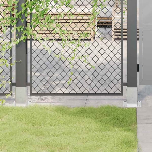 vidaXL Stolpbaser, fyrkantiga 12 delar, silver galvaniserat stål