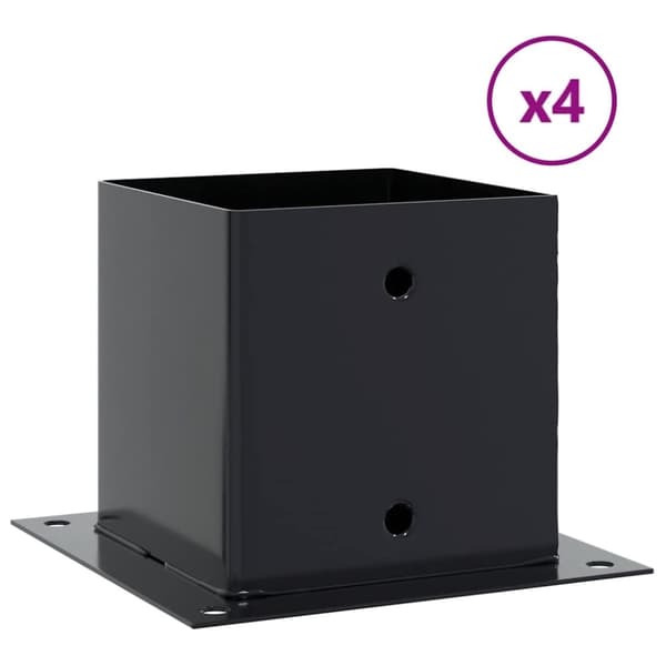 vidaXL Stolpbaser fyrkant 4 st antracit 141x141 mm pulverlackerat stål