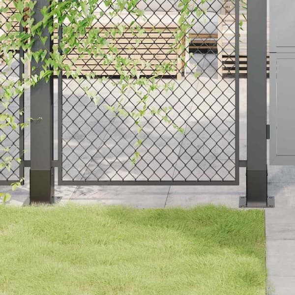 vidaXL Pylväiden pohjat neliö 4 kpl 81x81 mm jauhemaalattu teräs