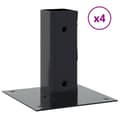 Miniatyrbilde 3 av 11: vidaXL Stolpebunner firkantet 4 stk 46x46 mm pulverlakkert stål