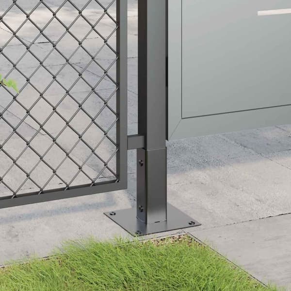 vidaXL Stolpebunner firkantet 4 stk 46x46 mm pulverlakkert stål