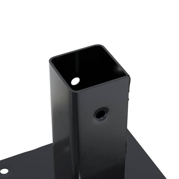 vidaXL Stolpebunner firkantet 4 stk 46x46 mm pulverlakkert stål