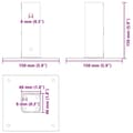 Miniatyrbilde 11 av 11: vidaXL Stolpebunner firkantet 4 stk 46x46 mm pulverlakkert stål