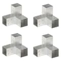 Miniatyrbild 1 av 2: Stolpbeslag 4 st Y-form galvaniserad metall 81x81 mm