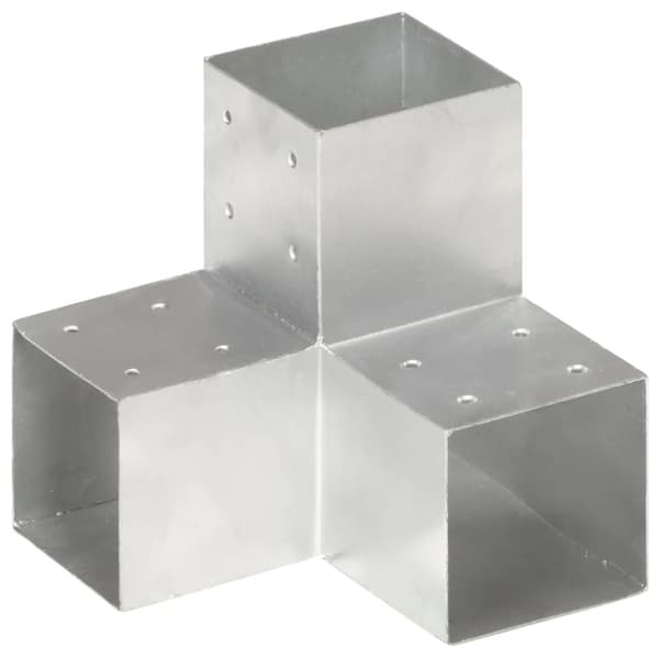 Stolpbeslag 4 st Y-form galvaniserad metall 101x101 mm