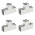 Miniatyrbild 1 av 2: Stolpbeslag 4 st T-form galvaniserad metall 101x101 mm