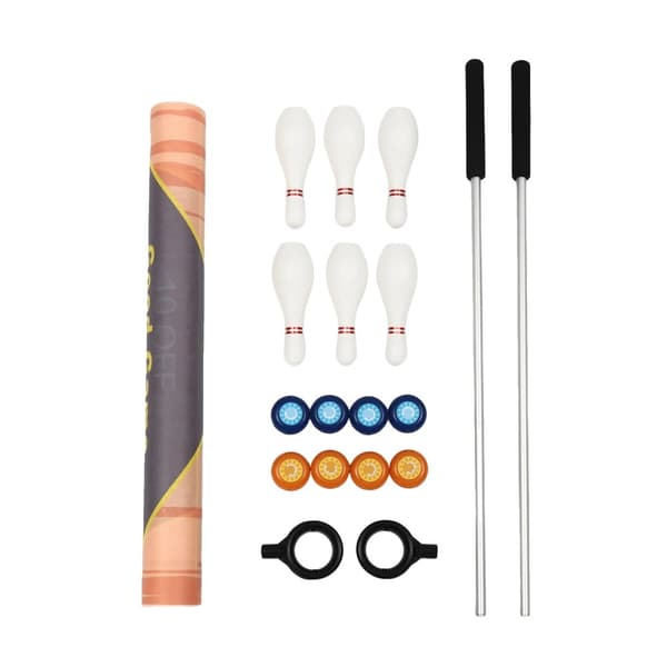 Shuffleboard-peli, 2 putteria, 8 shuffleboardia,VALKOINEN