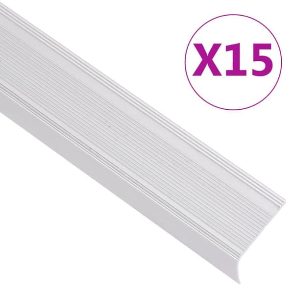 vidaXL 15 stk. trappelister L-facon 100 cm aluminium sølvfarvet