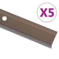 Miniatyrbild 7 av 7: vidaXL L-formade halkskydd för trapp 5 st aluminium 100 cm brun