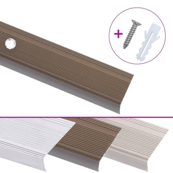 vidaXL L-formade halkskydd för trapp 5 st aluminium 100 cm brun
