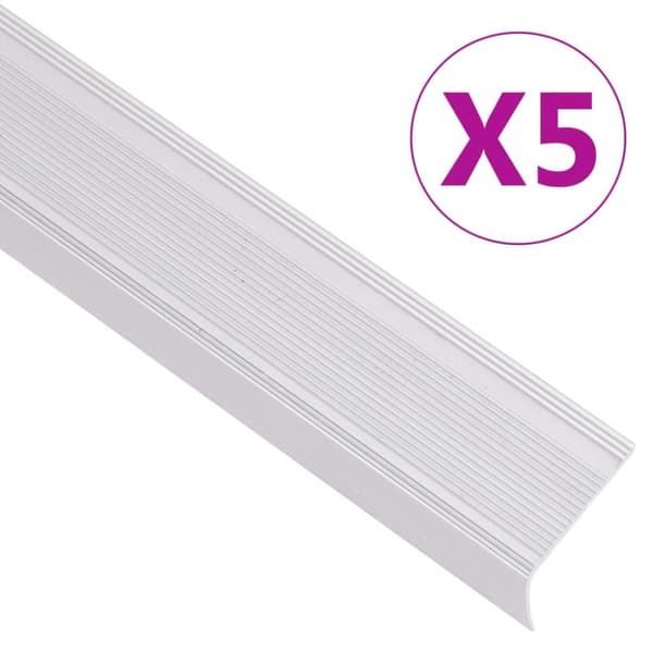 vidaXL 5 stk. trappelister L-facon 90 cm aluminium sølvfarvet