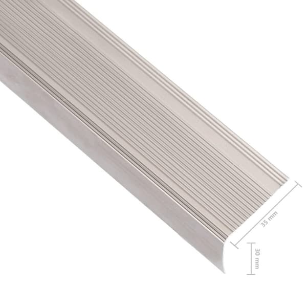 vidaXL L-formade halkskydd för trapp 5 st aluminium 90 cm champagne