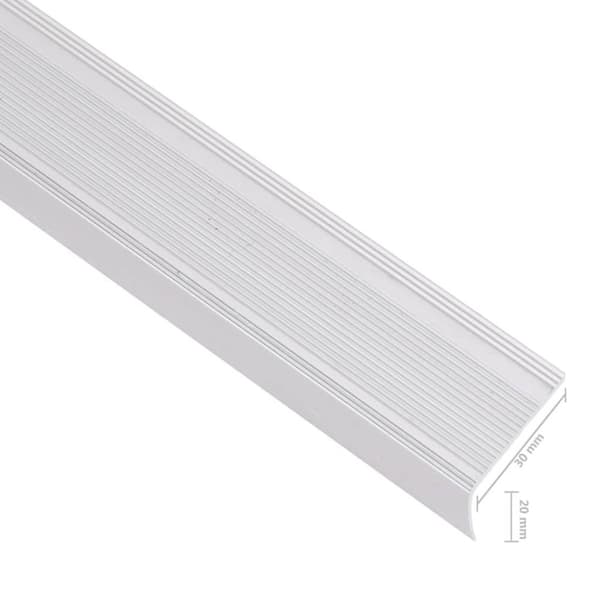 vidaXL L-formade halkskydd för trapp 15 st aluminium 100 cm silver