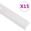 Pikkukuva 1 / 7: vidaXL Portaikon suojukset L-muotoiset 15 kpl alumiini 90 cm hopea