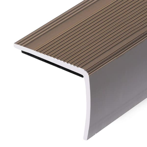 vidaXL L-formade halkskydd för trapp 5 st aluminium 90 cm brun