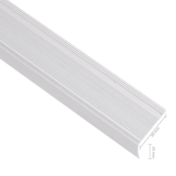 vidaXL L-formade halkskydd för trapp 15 st aluminium 90 cm silver