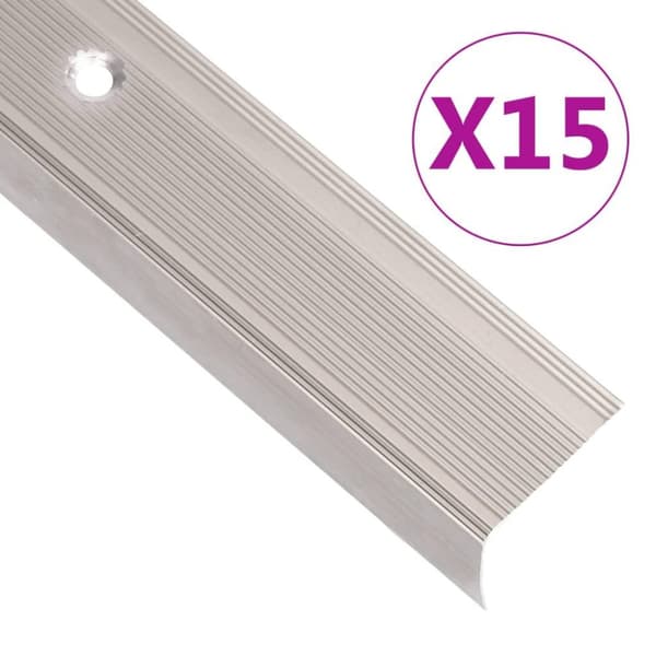 vidaXL 15 stk. trappelister L-facon 100 cm aluminium champagnefarvet