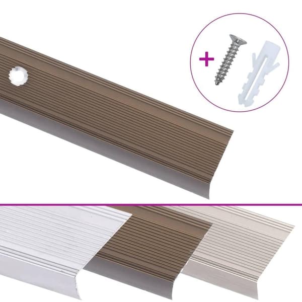 vidaXL 15 stk. trappelister L-facon 100 cm aluminium brun