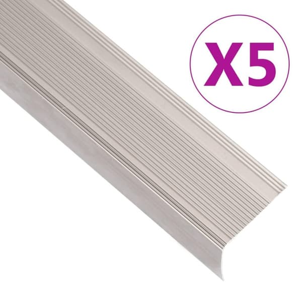 vidaXL 5 stk. trappelister L-facon 100 cm aluminium champagnefarvet