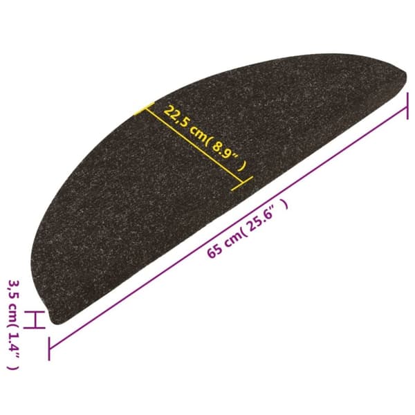 vidaXL selvklæbende trappemåtter 10 stk. 65x22,5x3,5 cm antracitgrå