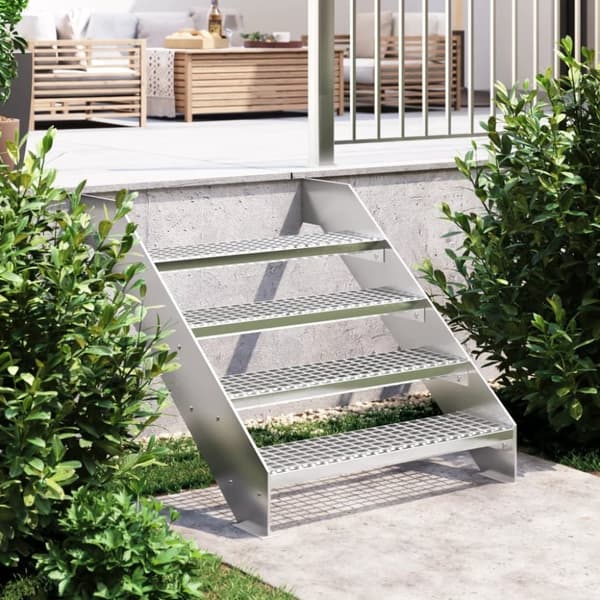 vidaXL trappetrin 80x24x7 cm trinrist galvaniseret stål
