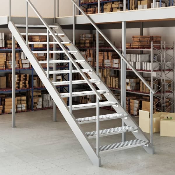 vidaXL trappetrin 100x24x7 cm trinrist galvaniseret stål