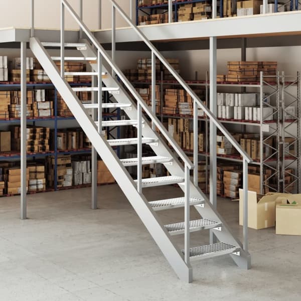 vidaXL trappetrin 60x24x7 cm trinrist galvaniseret stål