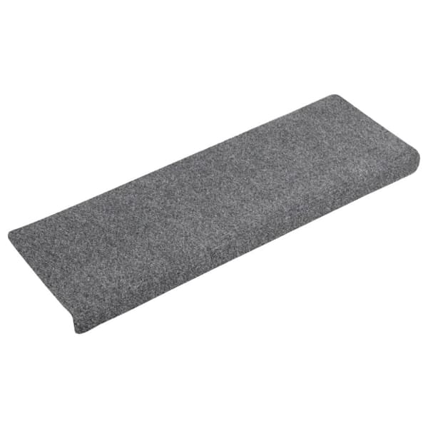 selvklæbende trappemåtter 5 stk. 65x21x4 cm tuftet lysegrå