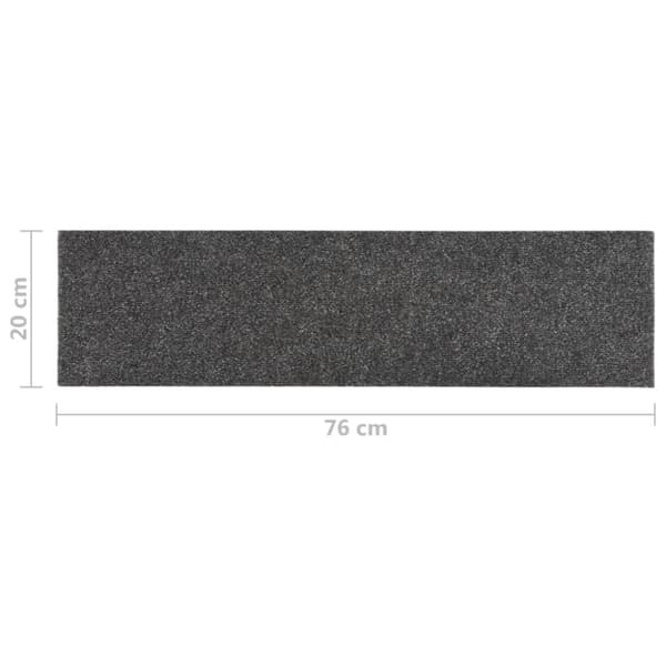 Itsekiinnittyvät porrasmatot 15 kpl 76x20 cm antrasiitti