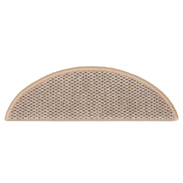 selvklæbende trappemåtter 15stk. 56x17x3cm sisal-look lys beige