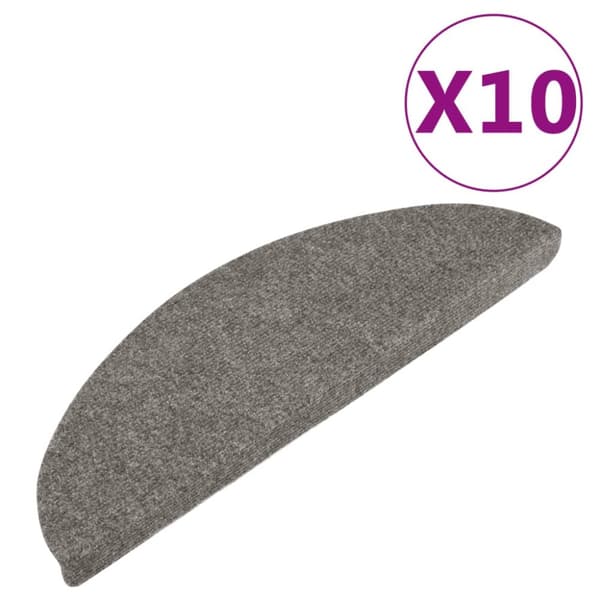selvklæbende trappemåtter 10 stk. 65x22,5x3,5 cm grå