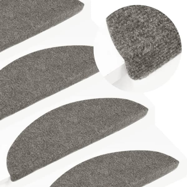 selvklæbende trappemåtter 10 stk. 65x22,5x3,5 cm grå