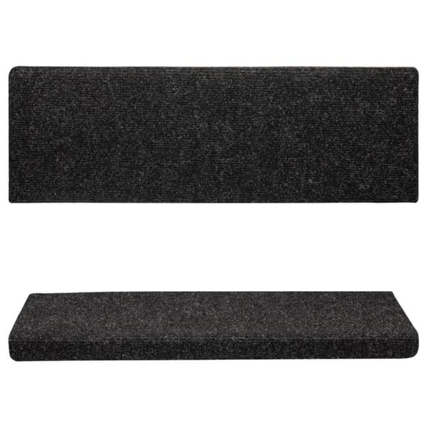 15 stk. trappemåtter tuftet 65x21x4 cm sort