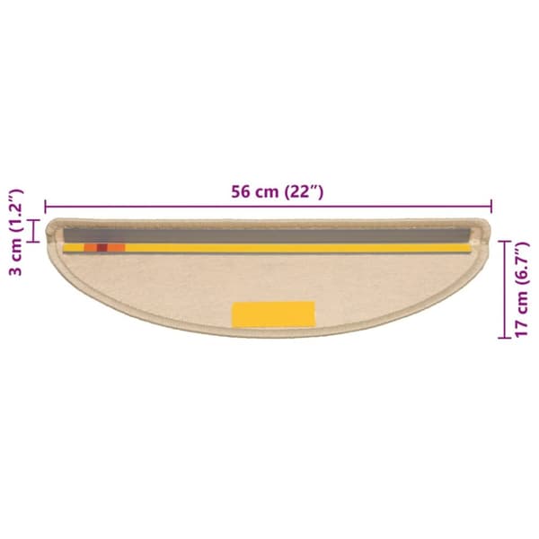 selvklæbende trappemåtter 15 stk. 56x17x3 cm sisal-look beige