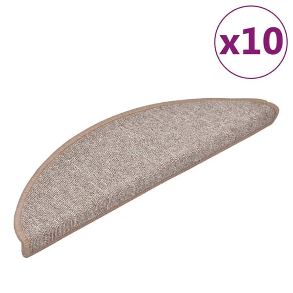 trappemåtter 10 stk. 56x17x3 cm lysebrun