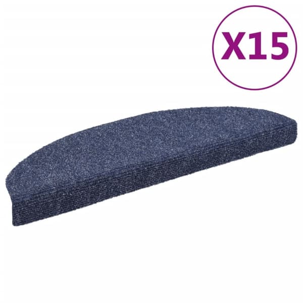 selvklæbende trappemåtter 15 stk. nålenagle 65 x 21 x 4 cm blå