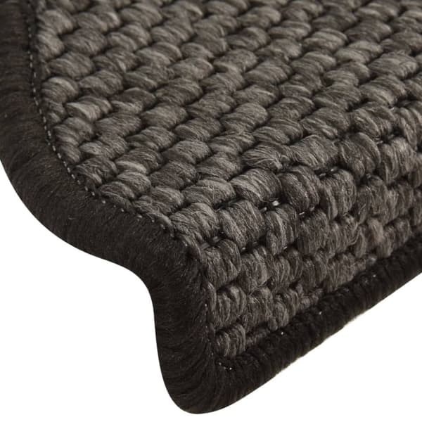selvklæbende trappemåtter 15 stk. 65x21x4cm sisal-look antracit