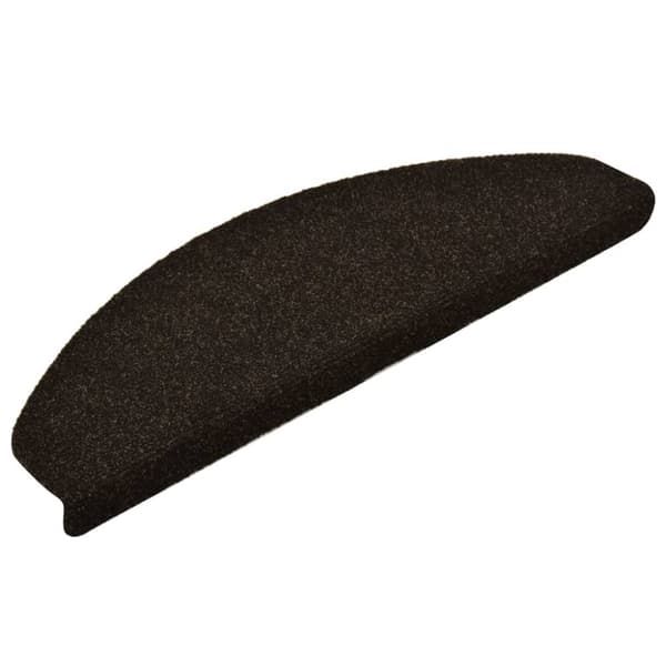 selvklæbende trappemåtter 15 stk. 65x21x4 cm tuftet mørkebrun