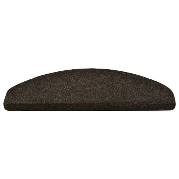 selvklæbende trappemåtter 15 stk. 65x21x4 cm tuftet mørkebrun