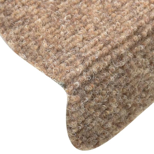 selvklæbende trappemåtter 15 stk. 56x17x3 cm tuftet cremefarvet