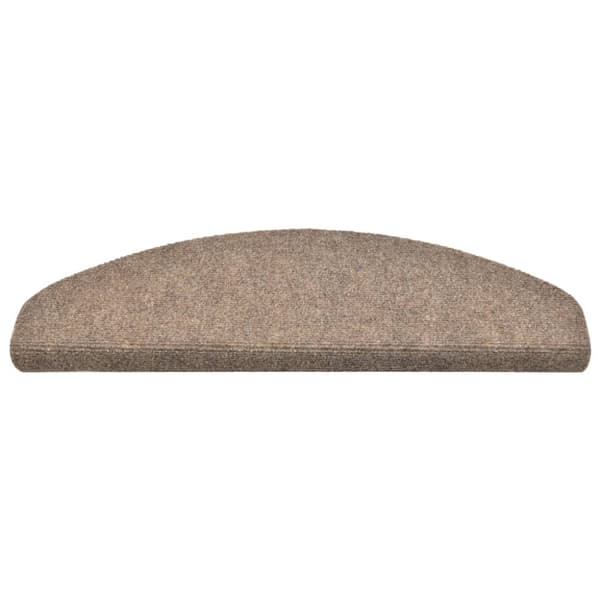 selvklæbende trappemåtter 10 stk. 65x21x4 cm tuftet cremefarvet