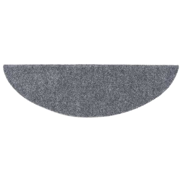 selvklæbende trappemåtter 10 stk. 56x17x3 cm tuftet lysegrå