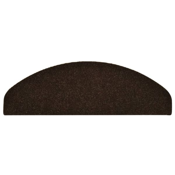 selvklæbende trappemåtter 15 stk. 65x21x4 cm tuftet brun