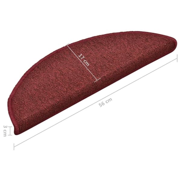 trappemåtter 15 stk. 56x17x3 cm rød