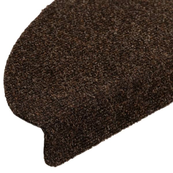 selvklæbende trappemåtter 5 stk. 65x21x4 cm tuftet brun