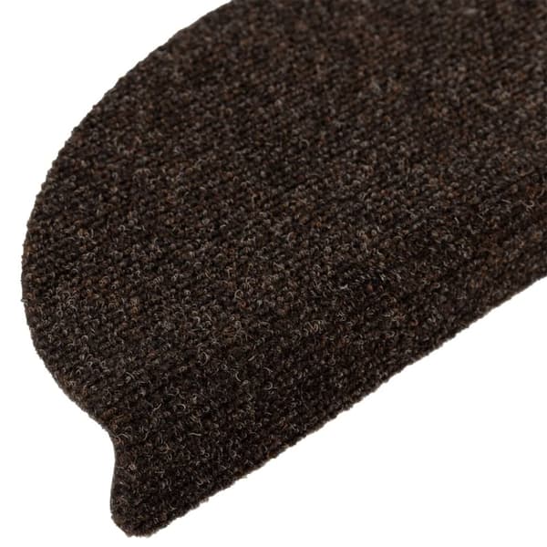 selvklæbende trappemåtter 5 stk. 56x17x3 cm tuftet brun