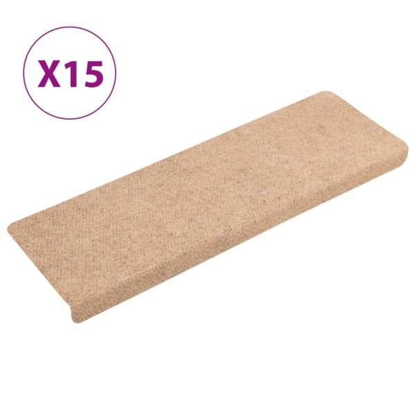 15 stk. trappemåtter tuftet 65x21x4 cm brun