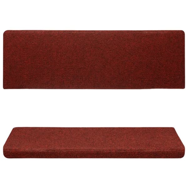 trappemåtter 5 stk. 65x21x4 cm tuftet bordeauxfarvet