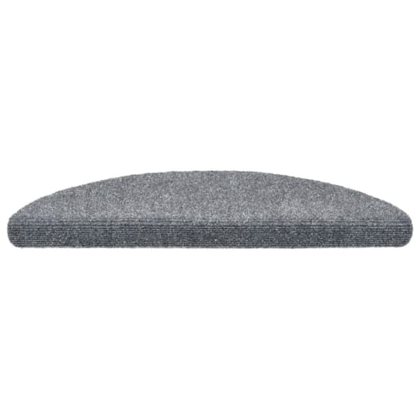 selvklæbende trappemåtter 5 stk. 56x17x3 cm tuftet lysegrå